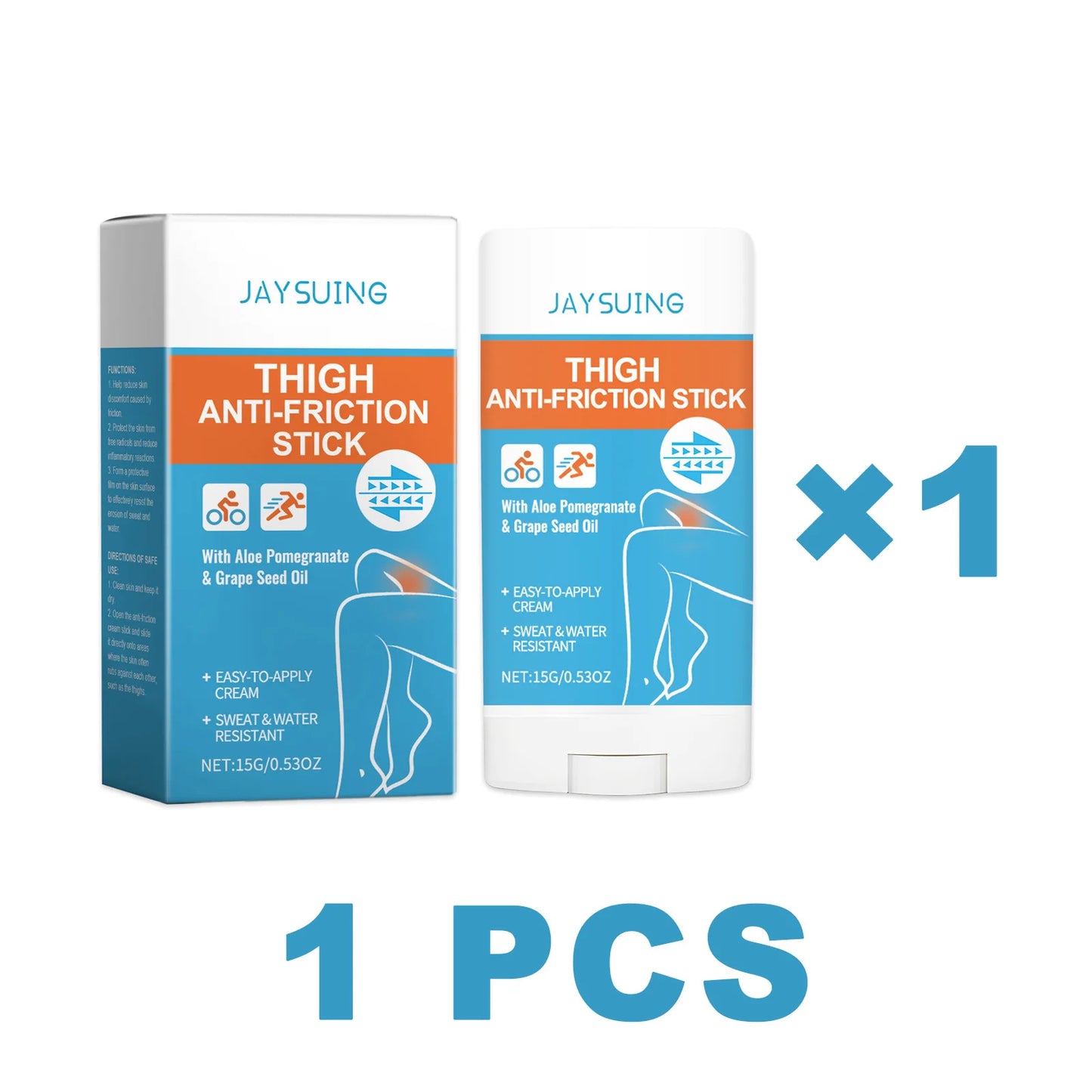 Jaysuing Thigh Smooth Anti-Friction Cream Stick Reduce Friction Reduce Inflammation for Running Cycling Anti Sweat Skin Cream