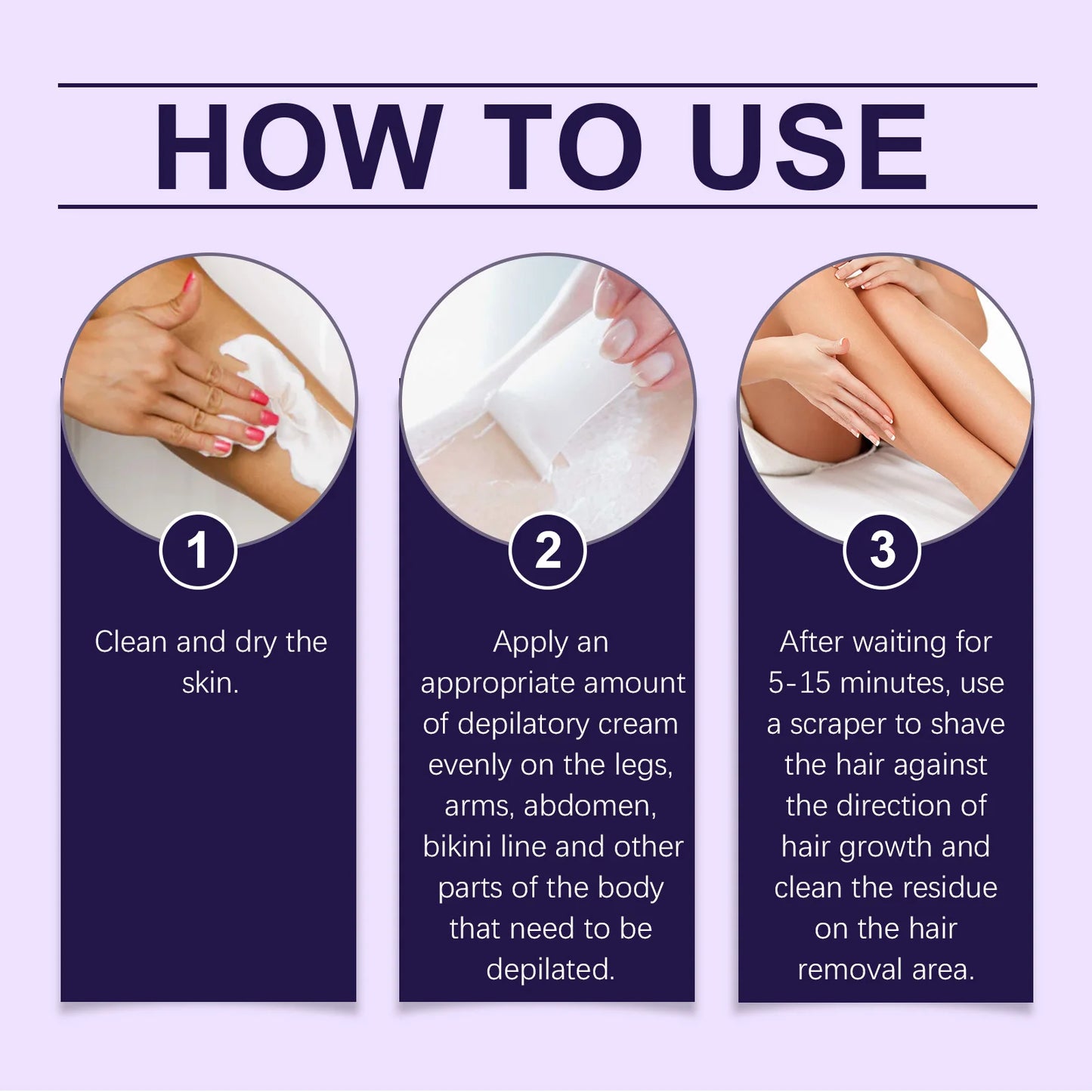 OUHOE Body Hair Removal Cream Gentle Painless Long-Lasting Smoothness Nourish Moisturize Convenient Efficient Aloe Vera Soothing