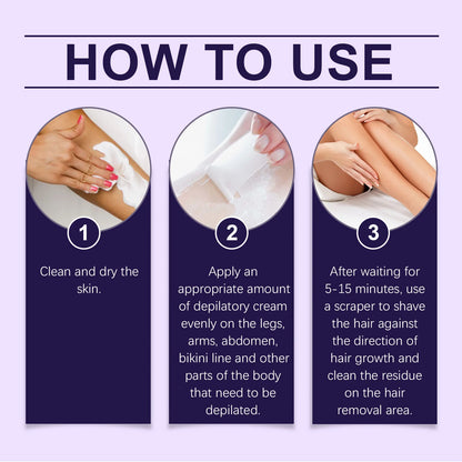 OUHOE Body Hair Removal Cream Gentle Painless Long-Lasting Smoothness Nourish Moisturize Convenient Efficient Aloe Vera Soothing