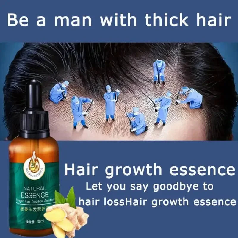 Ginger Hair Growth Essential Oil Herbal Hair Care Anti-Hair Loss Repair Hair Follicles Stimulate Hair Growth