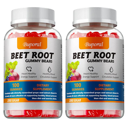 Beet Root Gummies - Supports Heart Health, Improves Circulation, Maintains Energy Levels, Vegetarian, Gluten-free