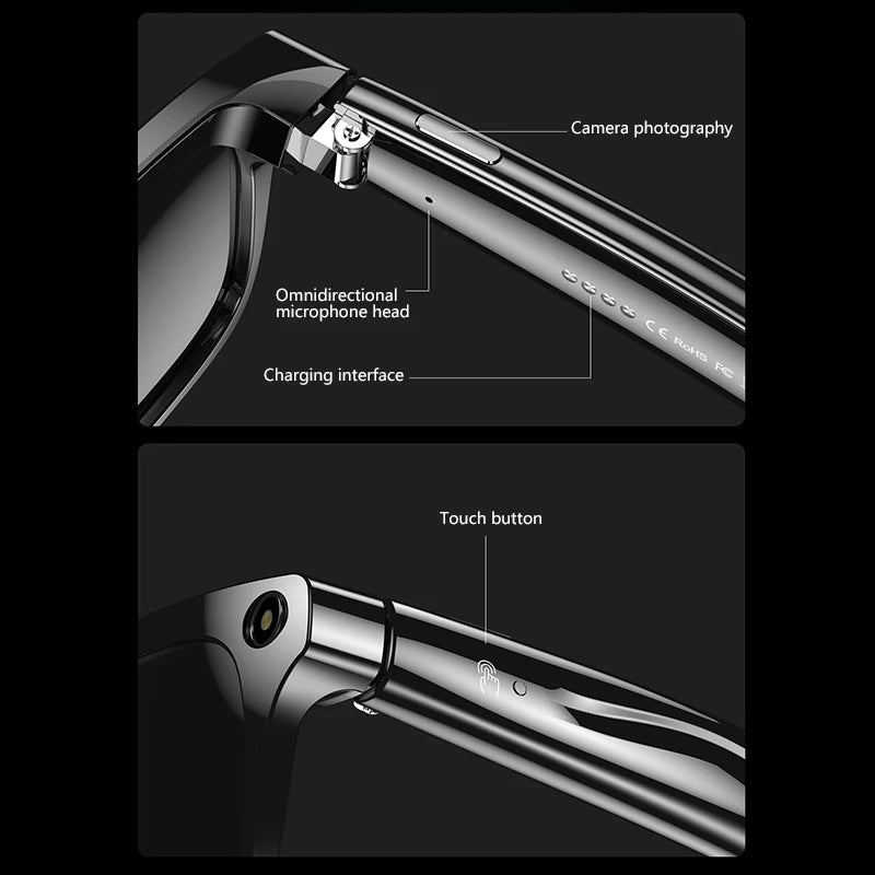 XIAOMI 4K HD AI Smart Glasses Chat 260Mah Battery Voice Assistant Control GPT 100MP Camera Bluetooth Call Smart Glasses