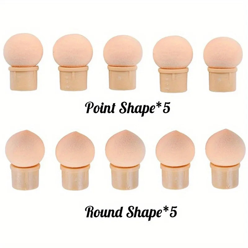 Double-ended Gradient Shading Pen Dotting Brush Sponge Head Rhinestone Handle Nail Art Brush Nail Art Painting Manicure Tools