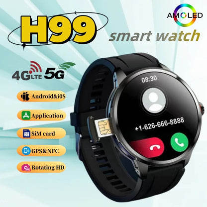 H99 New 5G Dual System Full Network 256GB Rom 1.95-inch HD Video Call Smart Watch GPS WIFI Game Application Mall