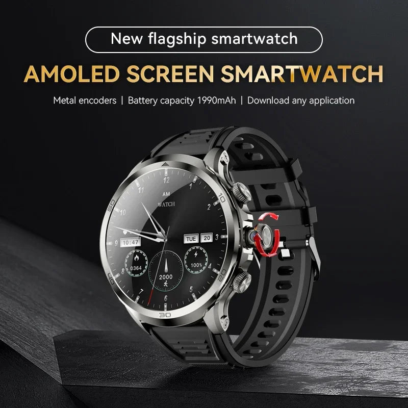 H19 Smartwatch Men 1.95-inch Amoled Large Screen 190° Rotary Camera 720*720 Resolution GPS WIFI Android 4G Smart Watch Men Adult