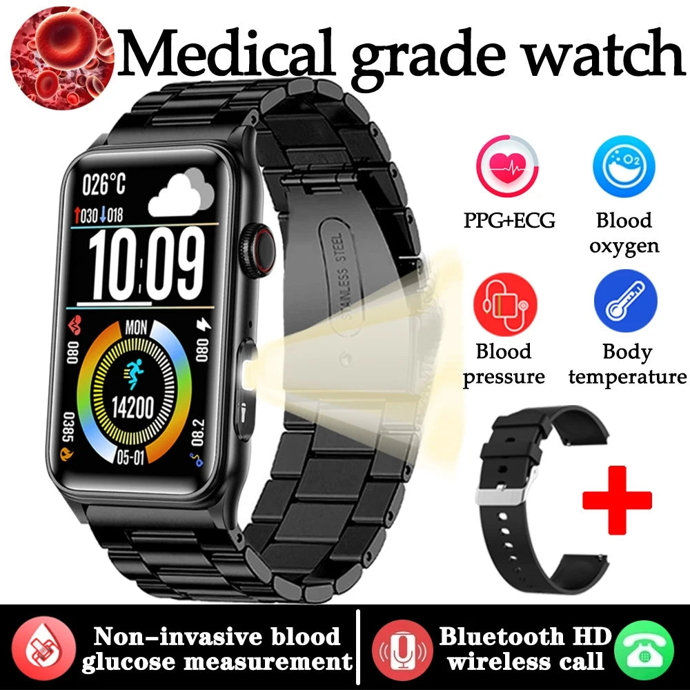 2025 New Medical Grade Health Monitoring Smartwatch Blood Oxygen Blood Pressure BT Call Women's Health smart Watch