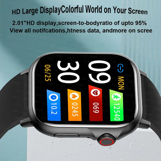 Delicacy Watch 2.01 Inch HD Smartwatch Men Surprise Gift Wireless Call Health Tracker Custom Photo Al Voice App Control Watches