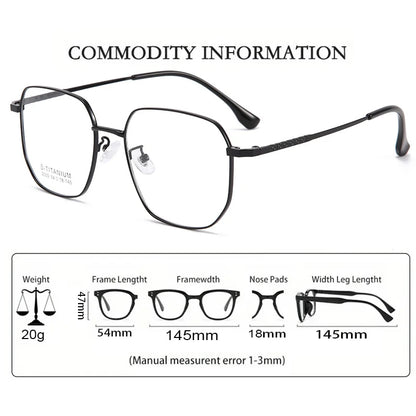 UVLAIK Ultra Light Square Glasses Frame Retro Anti-Blue Light Eyewear Pure Titanium Frame Eyeglass Fashion Solid Color Spectacle