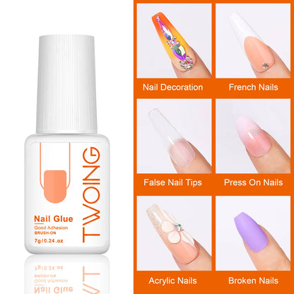 7g Super Strong Nail Glue For False Nail Tips, Acrylic Nails,Press On Nails,Fake Nails Art Decoration Lasting Adhesion