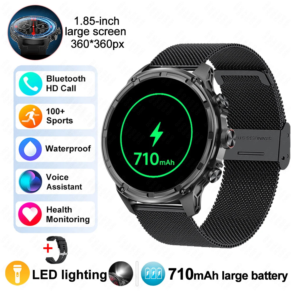 For Huawei Xiaomi GPS Track Smart Watch Men 1.85-Inch Ultra HD AMOLED Screen 710 Mah Battery Bluetooth Call SmartWatch 2025 New