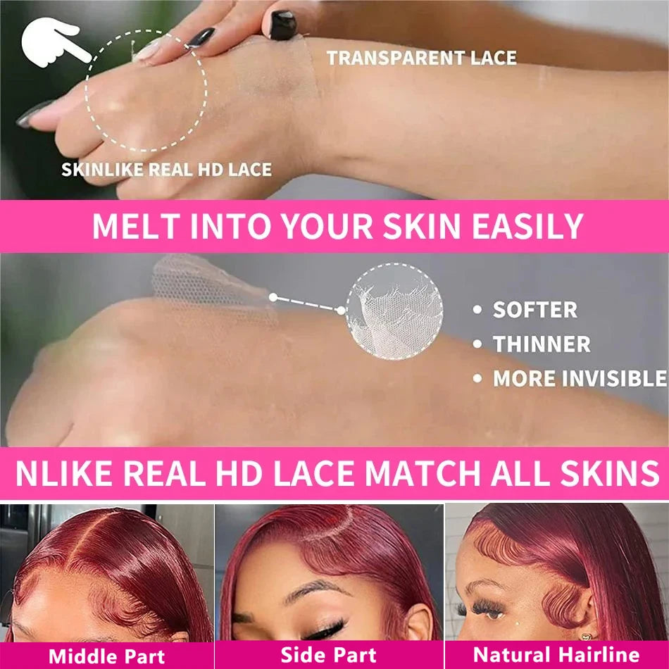 Burgundy 99j Body Wave Lace Front Wig Red HD Lace Frontal Wigs For Women 100% Brazilian Glueless Wigs Human Hair On Promotion