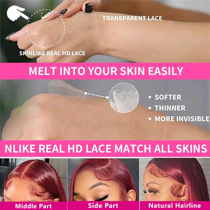 Burgundy 99j Body Wave Lace Front Wig Red HD Lace Frontal Wigs For Women 100% Brazilian Glueless Wigs Human Hair On Promotion