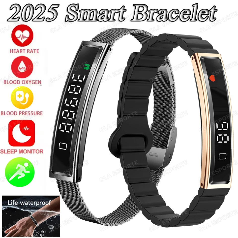 New Smart Bracelet Women Smartwatch Men Heart Rate Blood Oxygen Waterproof Sport Smart Band Watch For Android IOS Ladies Gift