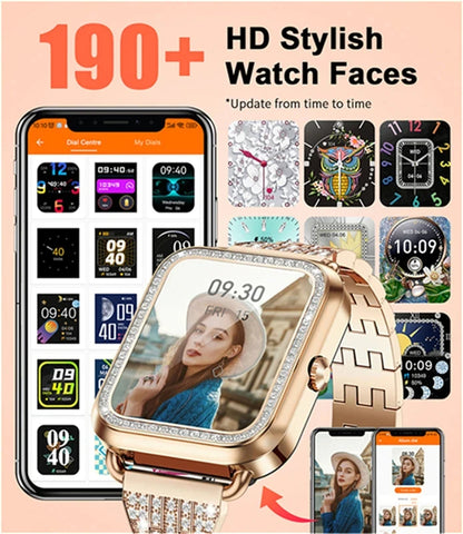 LIGE New Women Smart Watch Full Touch Screen Bluetooth Call Waterproof Watches Sport Fitness Tracker Smartwatch For Android iOS