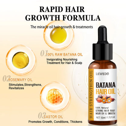 Batana Oil for Hair Growth 100% Pure Natural Plant Extract Repairs Damaged Hair for Hair Thickness & Scalp Hair Care Essence Oil