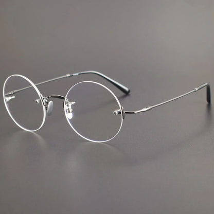 Aror Pure Titanium New Men Business Style Eyeglasses Customized Lenses Round Rimless Glasses Frame Man Optical Prescription 007