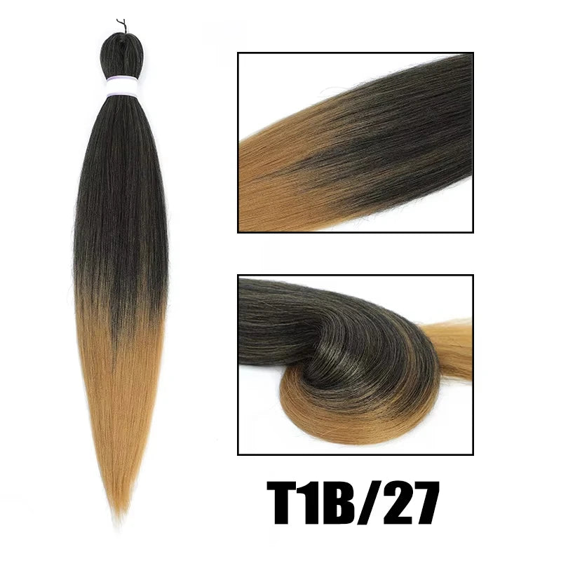 Pre Stretched Braiding Hair 16/20/22/26/30 Inch Low Temperature Fiber Synthetic Braiding Hair Extensions for Jumbo Crochet Braid