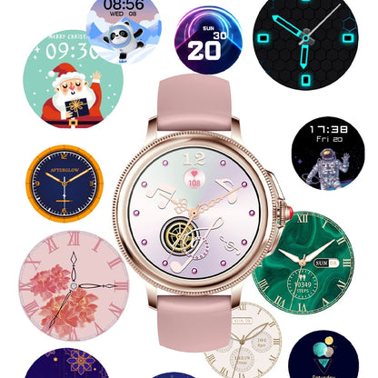 2025 New Women's Smart Watch 1.2-inch Full Circle Full Touch Screen Heart Rate Sleep Monitoring Built in Multi sport Mode Watch