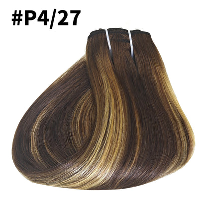 Straight Clip in Hair Extensions Human Hair Brazilian Remy Natural Full Head Seamless Human Hair Clip in Extensions For Women