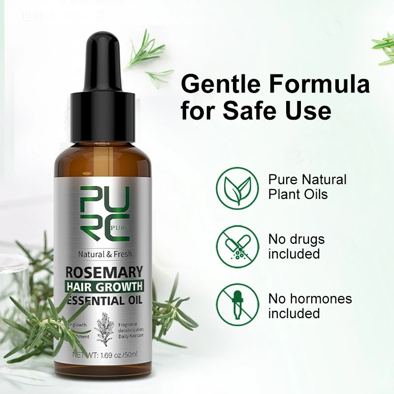 PURC Rosemary Oil Hair Loss Treatment Ginger Hair Growth Products for Men Women Smoothing Anti-Frizz Hair Care