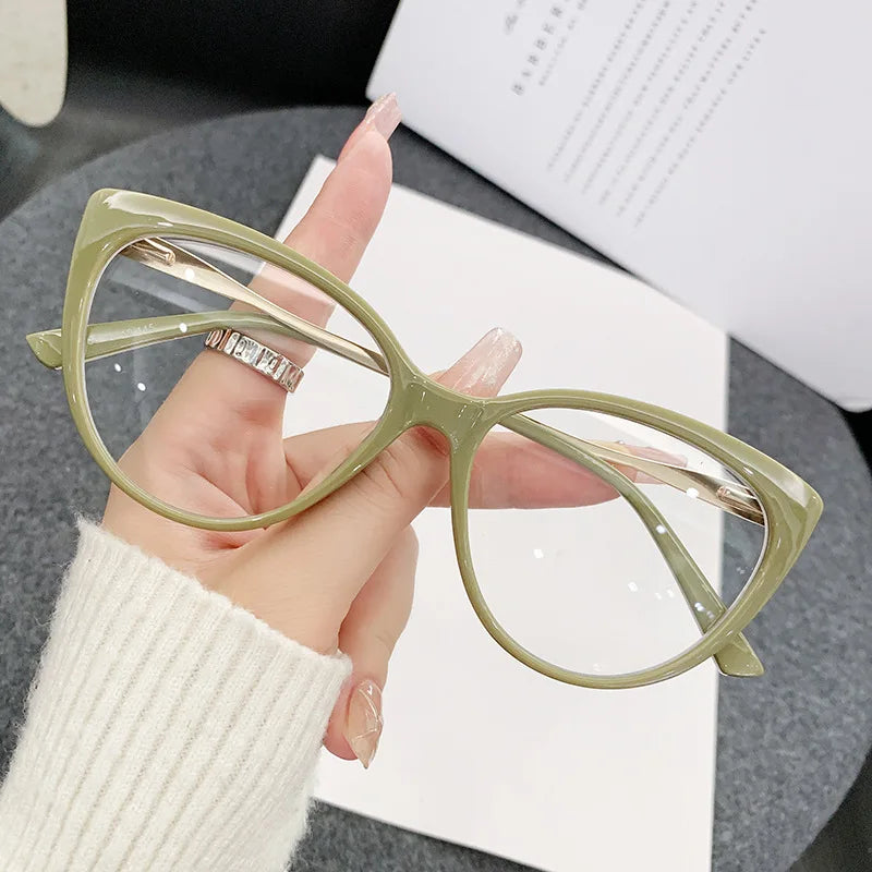 Cat Eye Shape Eyeglass Frames TR90 Material Blue Light Blocking Women's Frame Glasses Vintage Retro Style Eyeglasses