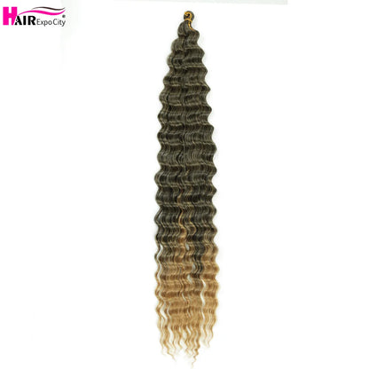 Ocean Wave Crochet Hair Extensions 30Inch Synthetic Deep Twist Curly Crochet Braids Soft Bohemian Water Wave Braid Hair