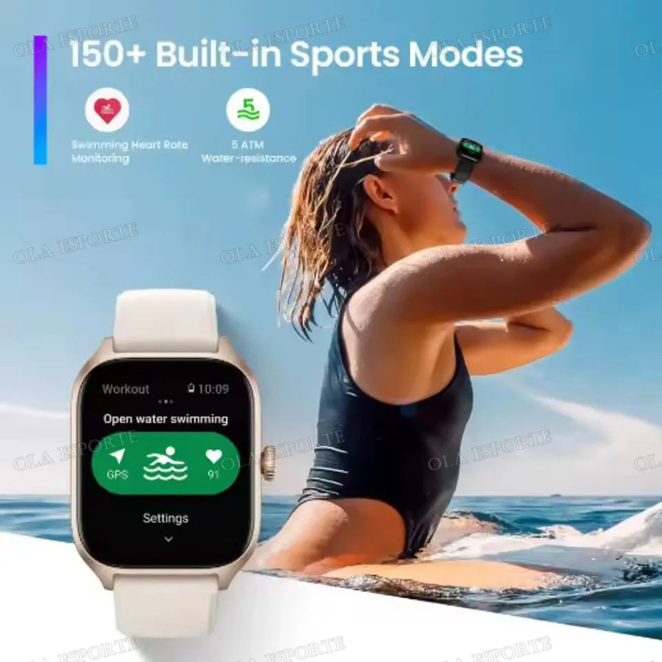 Smart Watch AMOLED Screen Bluetooth Call Smartwatch Weather Heart Rate Sleep Multiple Sports Modes Sport Watches For Android IOS