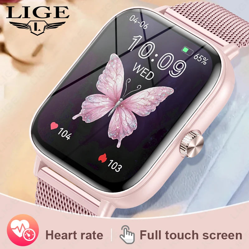 LIGE 2025 Smart Watch Women Bluetooth Call Sport Fitness Tracker Watch Health Monitor Fashion Ladies Men Smartwatch For Android