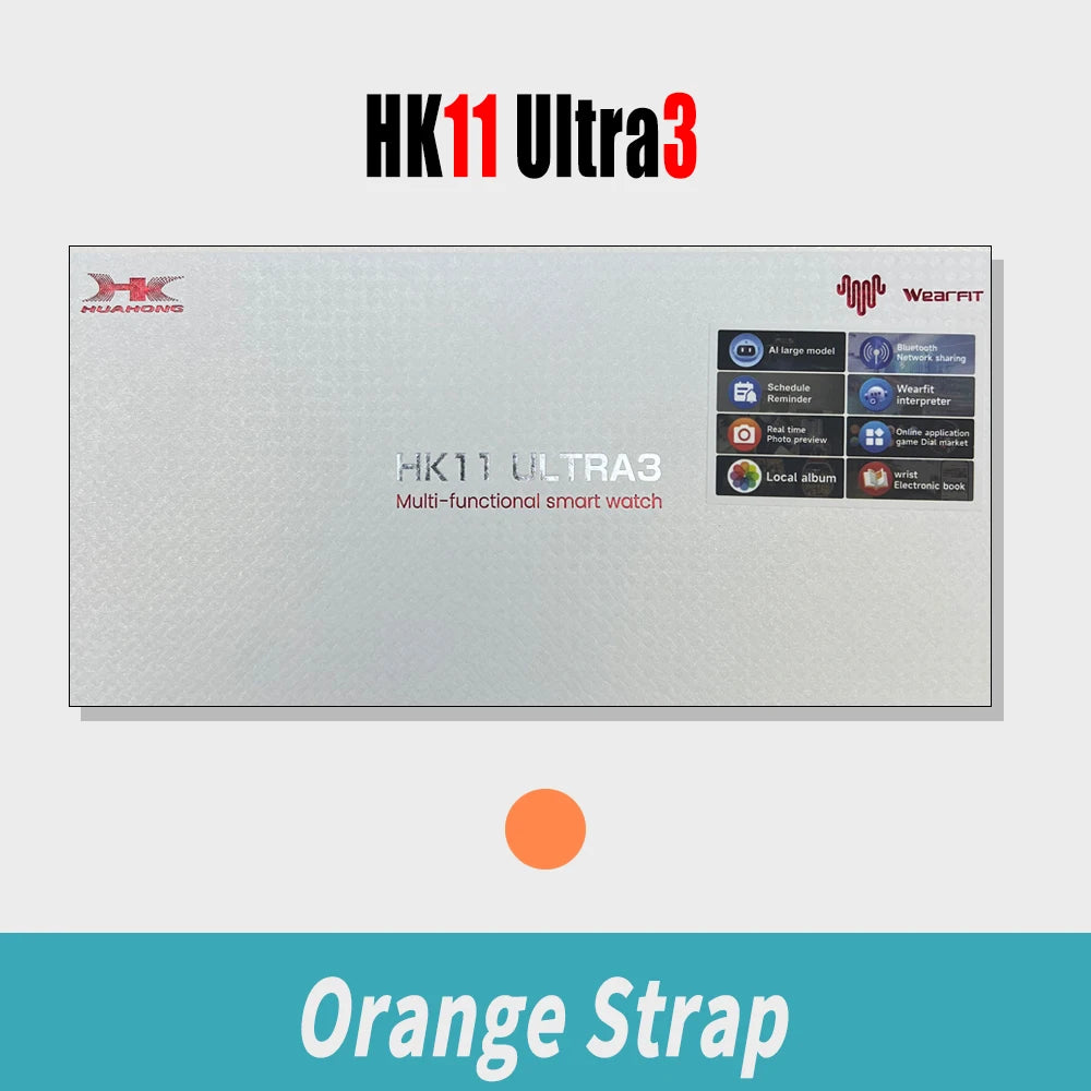 HK11 Ultra 3 Smart Watch Amoled Screen 2GB AI Translate Local Album Music  Sports Watch Men's Smart Watch HK10 Ultra3max Upgrade