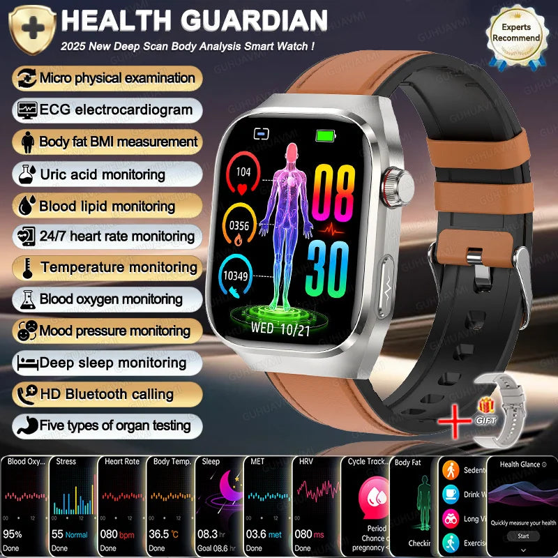 2025 New For Xiaomi Iatrology Grade Organ monitor Smart Watch Men ECG+PPG Uric Acid BP Blood Fat BT Call Sports Health Watches