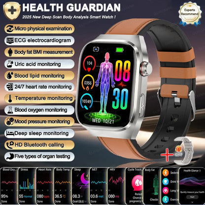 2025 New For Xiaomi Iatrology Grade Organ monitor Smart Watch Men ECG+PPG Uric Acid BP Blood Fat BT Call Sports Health Watches