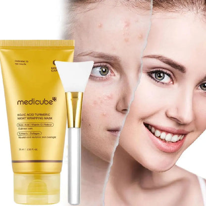 Medicube Collagen Peel off Mask Deep Cleansing Pores Oil Control Turmeric Wrapping Night Face Mask for Brightening Rejevenation