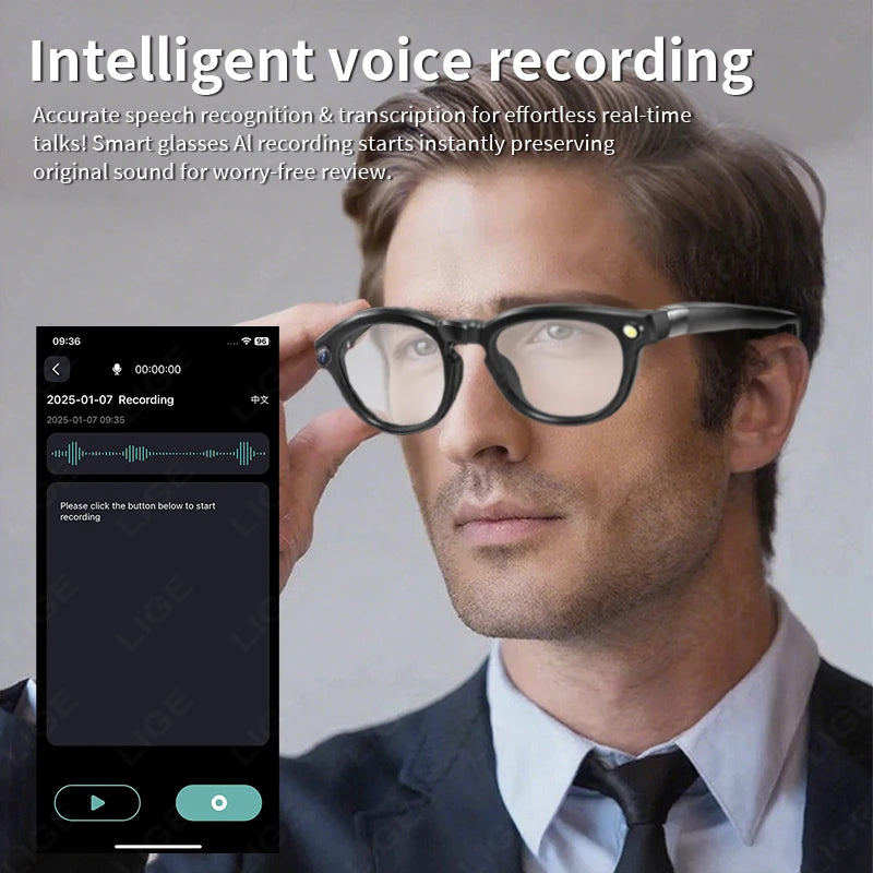 800W Smart Glasses HD Camera Photochromic Lens Intellingent Translation Photo Recognition Take Photos Record Video Smart Glasses