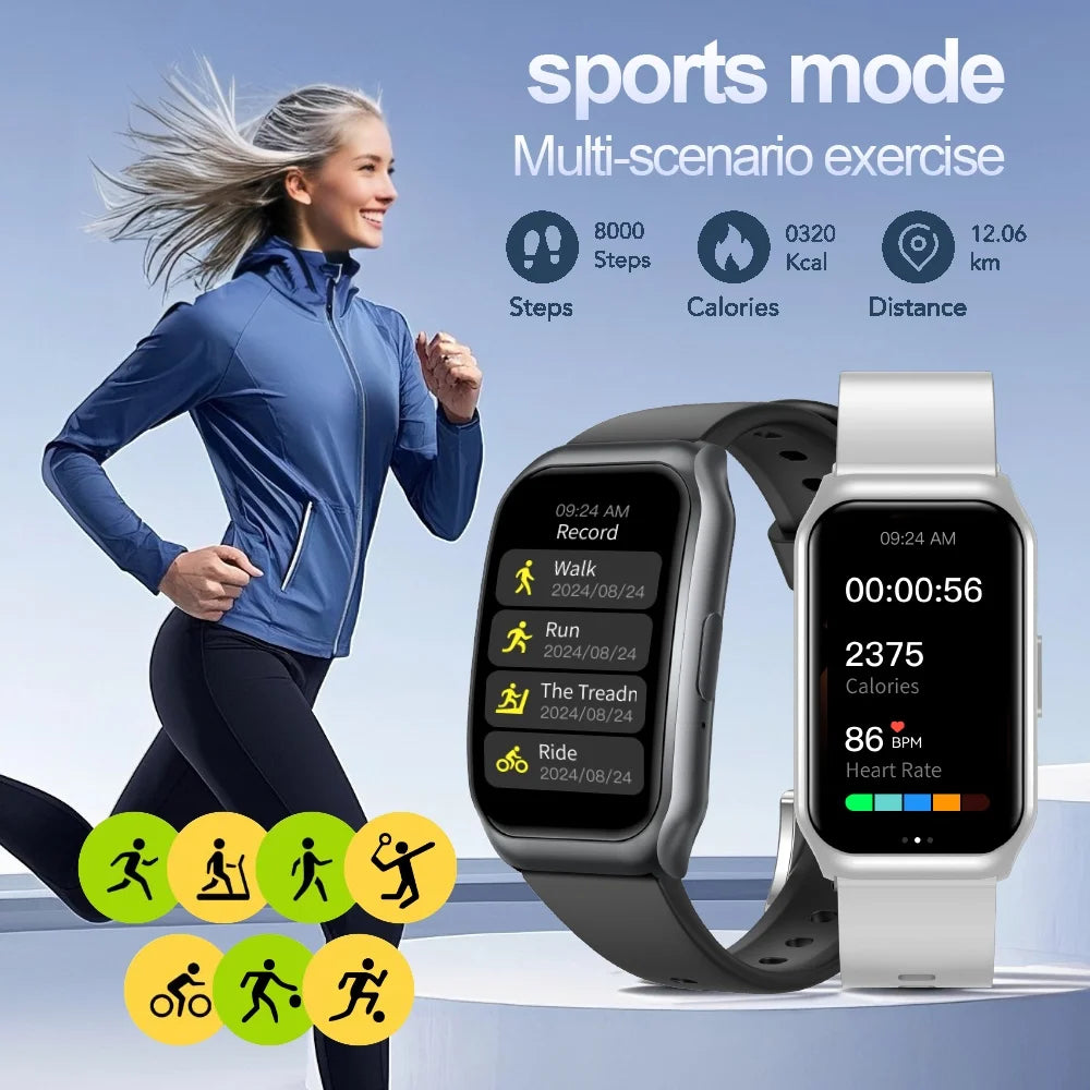 KESHUYOU Men's Smart Bracelet Bluetooth Talking 1.45" HD 170*320 Heart Rate Pedometer Sports Monitoring Woman Smart Watch