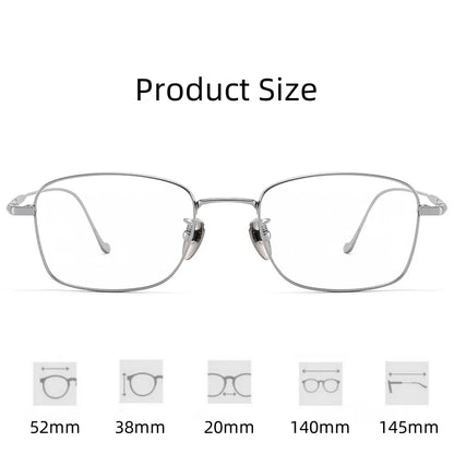 FIRADA Fashion Comfort Square Glasses Retro Pure Titanium Eyewear Optical prescription Eyeglasses frames For men women 923204-C