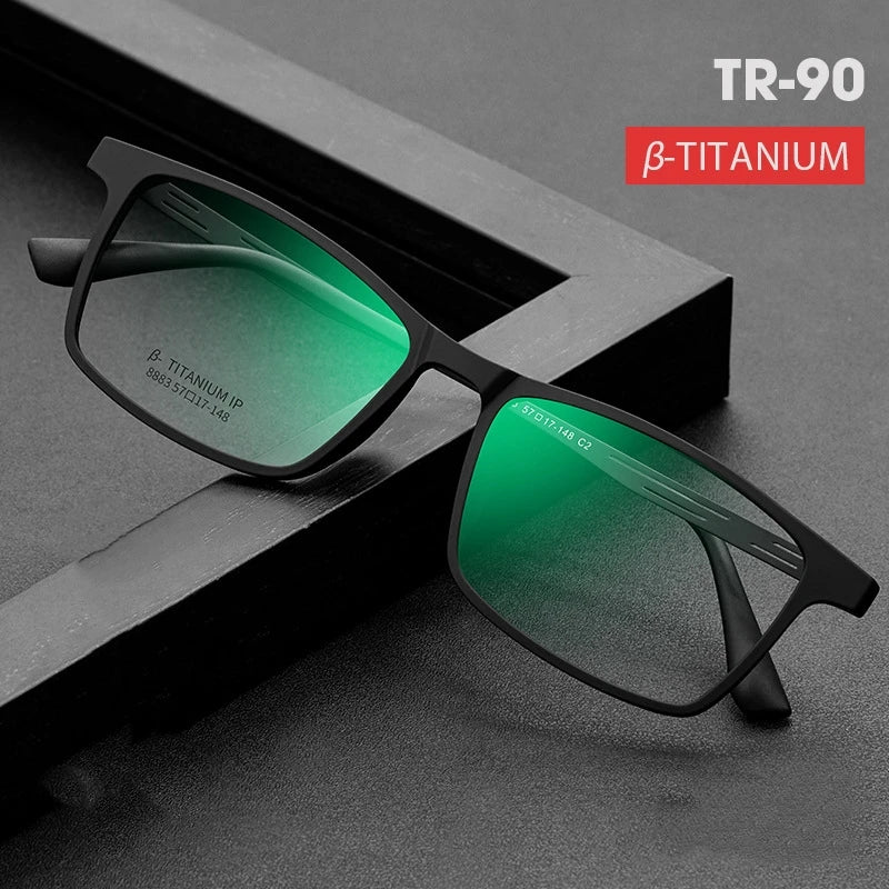 FIRADA Fashion Eyewear Vintage Square Titanium Eyeglasses New Myopia Optical Prescription Glasses Frame For Men And Women 8883