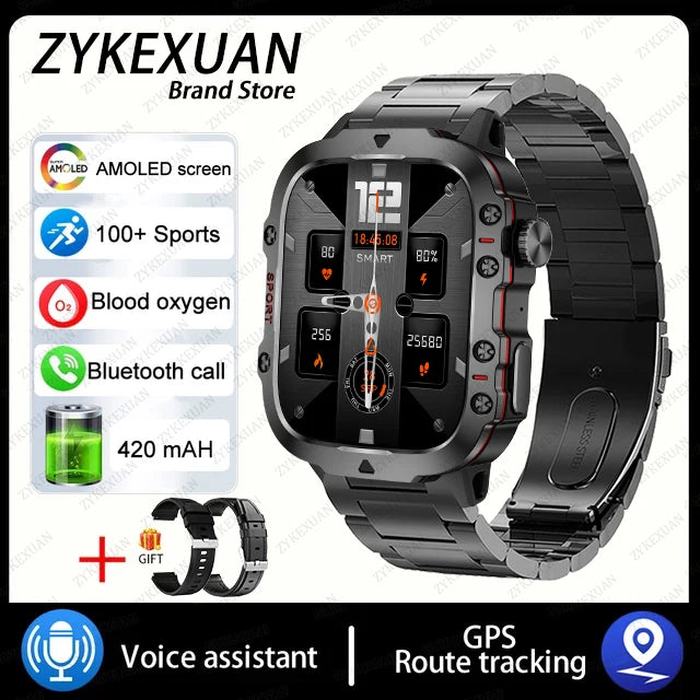 2025 For Xiaomi New Rugged Military GPS Smart Watch Men Bluetooth Call Health Monitoring AI Voice Sports Waterproof Smartwatches