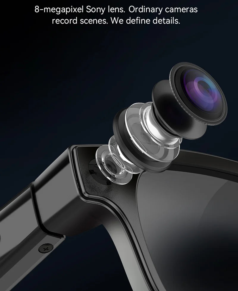 New AI Smart Glasses 800W Pixel Camera 1200P Video Recording AI Translation Music Control Intelligent Wearable Device 2025 Hot