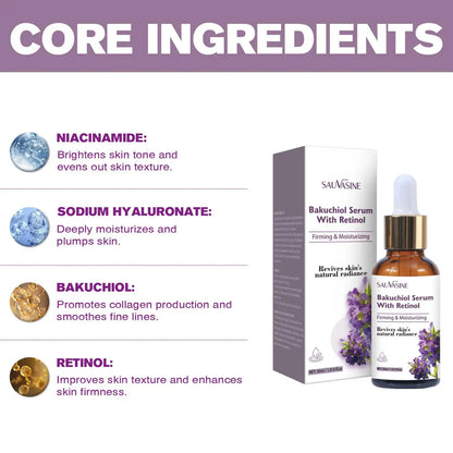 30ML Bakuchiol Serum With Retinol Skin Moisturizing & Firming Smooth Fine Lines Essence for Wrinkles  Anti-aging Serum for Women