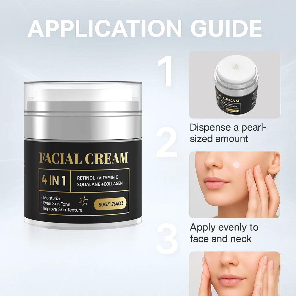 Progressive Refining Cream 50g - 4-in-1 Retinol + Vitamin C & Squalane to Enhance Radiance & Support Skin Deep Nourishment