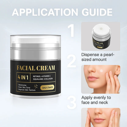 Progressive Refining Cream 50g - 4-in-1 Retinol + Vitamin C & Squalane to Enhance Radiance & Support Skin Deep Nourishment