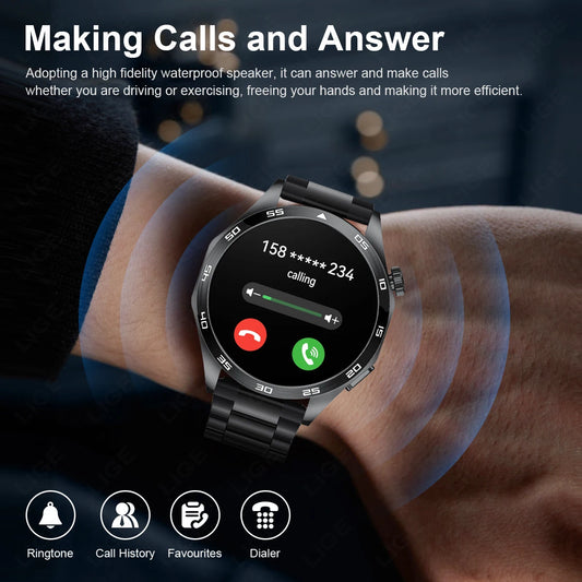 LIGE ECG Smart Watch Men 2024 Smartwatch Bluetooth Call Heart Monitor Band 1.50 HD Screen Sports Men’s Watches For Android ios