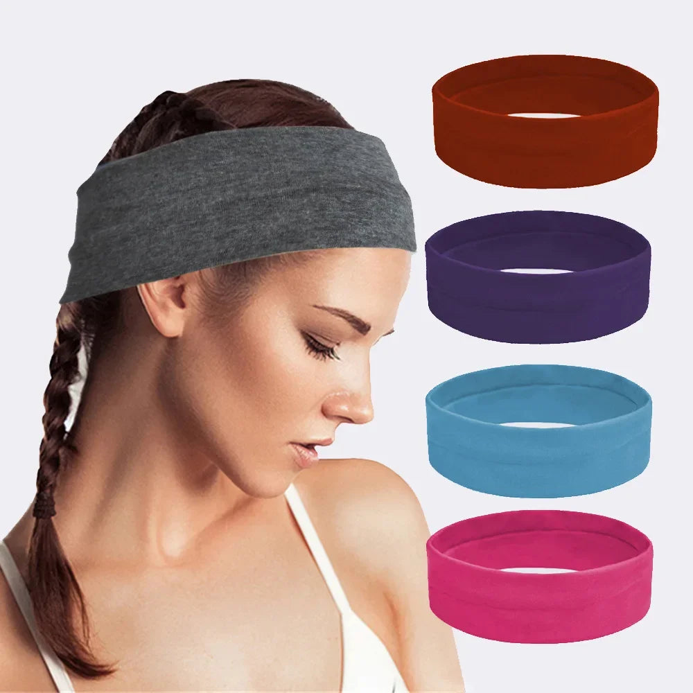 New Summer Sports Yoga Headbands for Women Adjustable Men Running Absorb Sweat Elastic Hair Bands Solid Color Headband Wholesale
