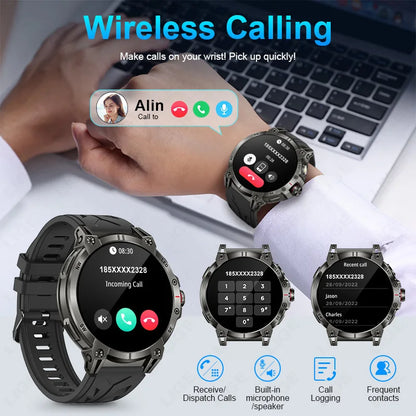 LIGE 760mAh Large Battery Outdoor Smart Watch Men 1.85 inch HD Screen GPS Compass Bluetooth Call IP68 Waterproof Smartwatch 2025