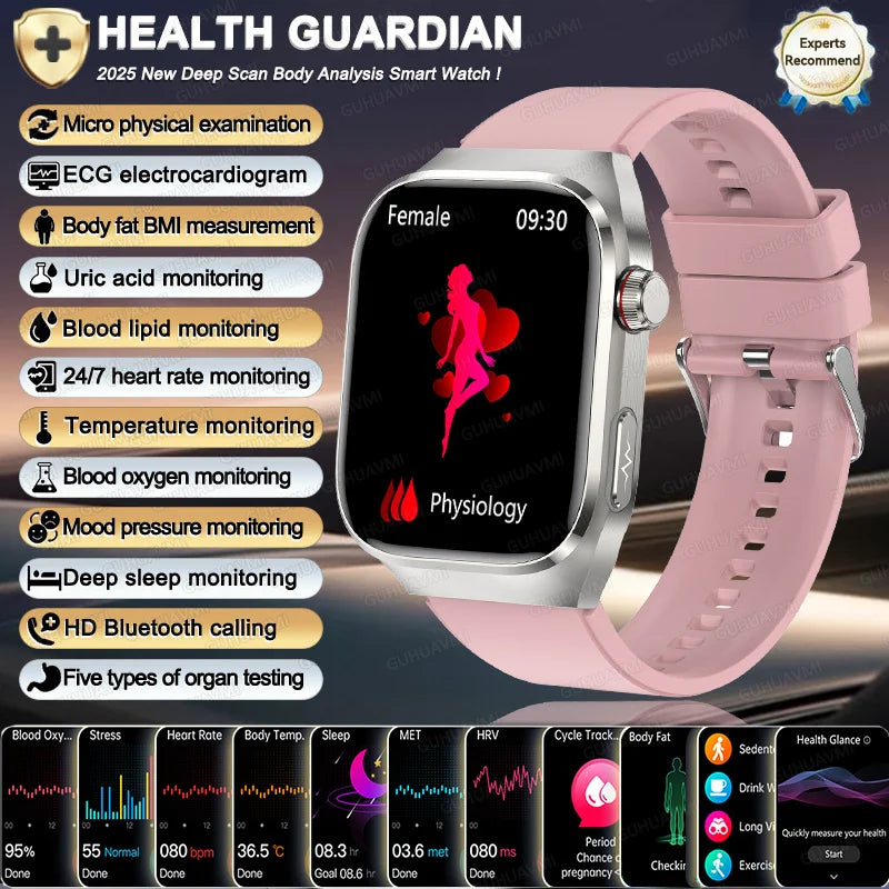 2025 New For Xiaomi Iatrology Grade Organ monitor Smart Watch Men ECG+PPG Uric Acid BP Blood Fat BT Call Sports Health Watches
