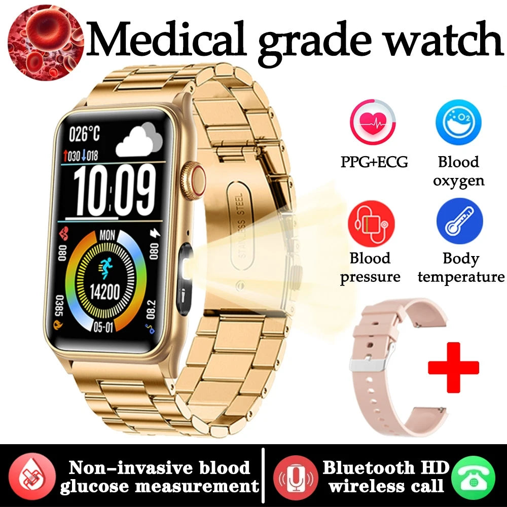 2025 New Medical Grade Health Monitoring Smartwatch Blood Oxygen Blood Pressure BT Call Women's Health smart Watch