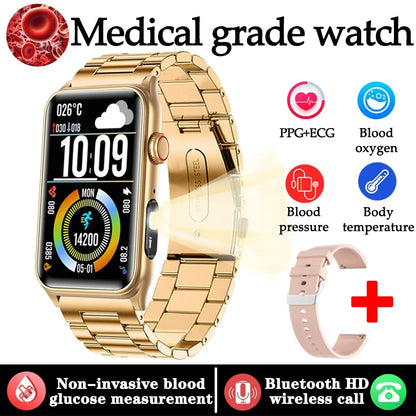 2025 New Medical Grade Health Monitoring Smartwatch Blood Oxygen Blood Pressure BT Call Women's Health smart Watch