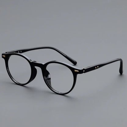 Personality Simple Round Glasses Frame Men Women Ultralight TR90 Rivet Frame Anti Blue LIight Transparent Lens Optical Eyewear