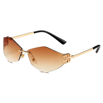 Mu Mu Rhombus Fashion Luxury Women Sunglasses Rimless Female Brand Glasses Stylish Trend 2025 Hot Shades UV400