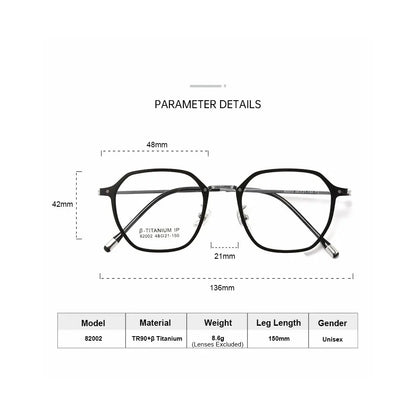 Ultralight TR90 β Titanium Optical Glasses Frame Flexible Anti-Slip Legs Plastic Eyewear for All-Day Comfort & Professional
